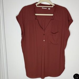New York & Company Terracotta Blouse